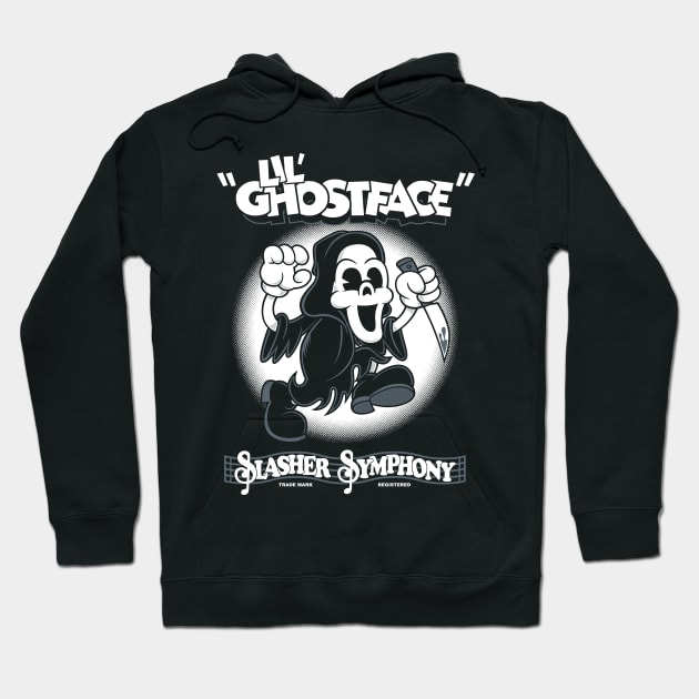 Lil' Ghostface - Creepy Cute Rubberhose Cartoon Slasher Horror Hoodie by Nemons